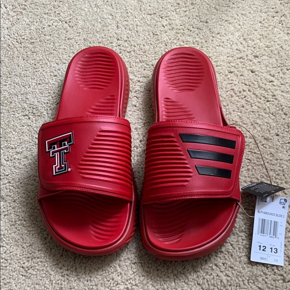 Texas Tech Men’s NWT Sz 12 Adidas Alphabounce Slides